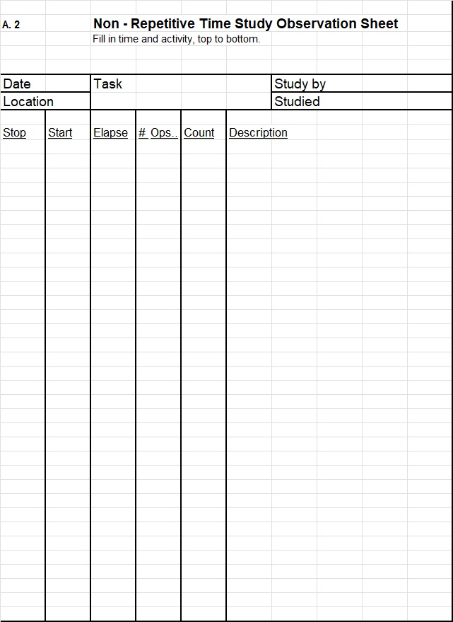 Free Time Study Forms - Jackson Productivity Research. the dot net version